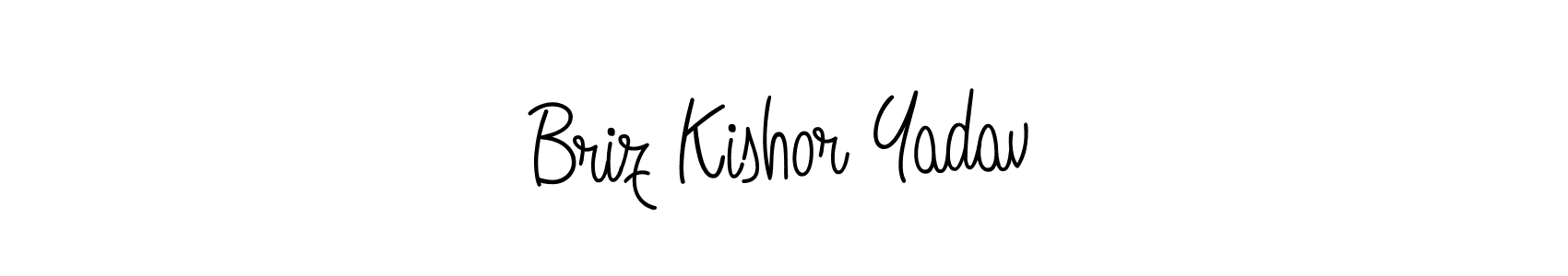 Briz Kishor Yadav stylish signature style. Best Handwritten Sign (Angelique-Rose-font-FFP) for my name. Handwritten Signature Collection Ideas for my name Briz Kishor Yadav. Briz Kishor Yadav signature style 5 images and pictures png