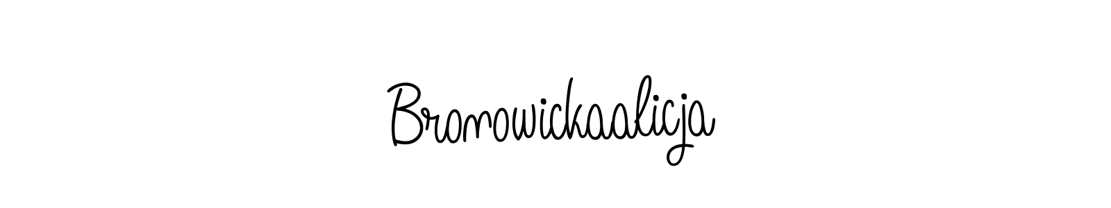 Make a beautiful signature design for name Bronowickaalicja. With this signature (Angelique-Rose-font-FFP) style, you can create a handwritten signature for free. Bronowickaalicja signature style 5 images and pictures png