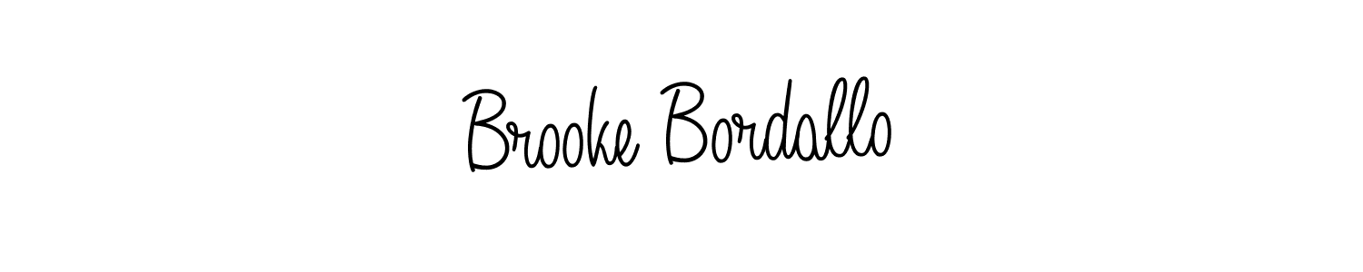 You should practise on your own different ways (Angelique-Rose-font-FFP) to write your name (Brooke Bordallo) in signature. don't let someone else do it for you. Brooke Bordallo signature style 5 images and pictures png