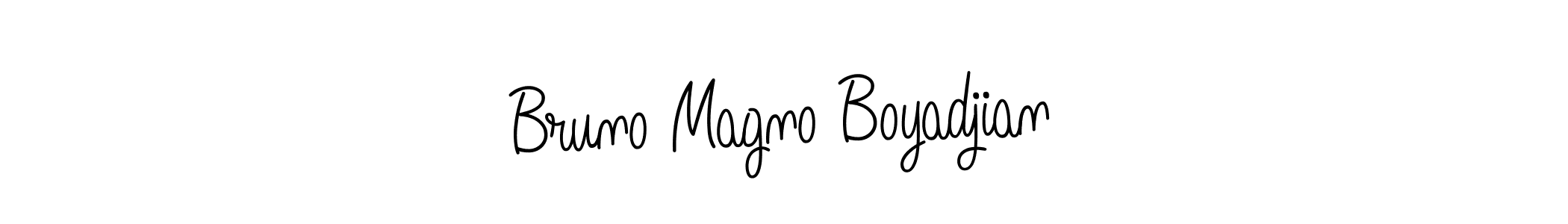 The best way (Angelique-Rose-font-FFP) to make a short signature is to pick only two or three words in your name. The name Bruno Magno Boyadjian include a total of six letters. For converting this name. Bruno Magno Boyadjian signature style 5 images and pictures png