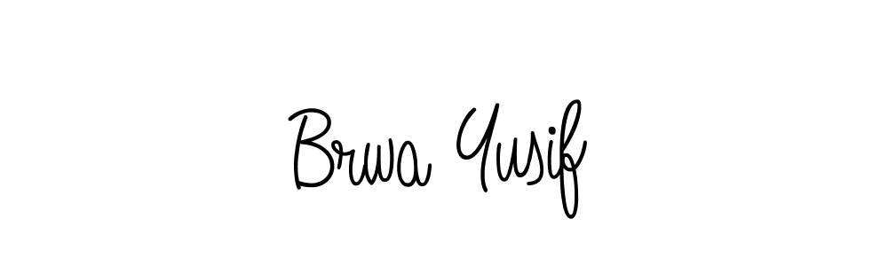 How to make Brwa Yusif name signature. Use Angelique-Rose-font-FFP style for creating short signs online. This is the latest handwritten sign. Brwa Yusif signature style 5 images and pictures png