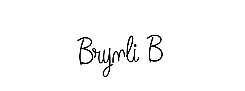 You should practise on your own different ways (Angelique-Rose-font-FFP) to write your name (Brynli B) in signature. don't let someone else do it for you. Brynli B signature style 5 images and pictures png