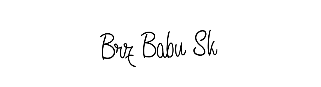 Use a signature maker to create a handwritten signature online. With this signature software, you can design (Angelique-Rose-font-FFP) your own signature for name Brz Babu Sk. Brz Babu Sk signature style 5 images and pictures png