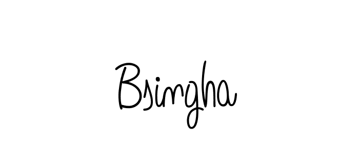 Use a signature maker to create a handwritten signature online. With this signature software, you can design (Angelique-Rose-font-FFP) your own signature for name Bsingha. Bsingha signature style 5 images and pictures png