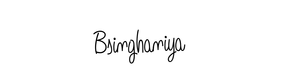 Make a beautiful signature design for name Bsinghaniya. With this signature (Angelique-Rose-font-FFP) style, you can create a handwritten signature for free. Bsinghaniya signature style 5 images and pictures png