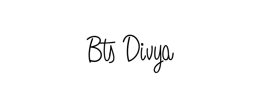 Make a beautiful signature design for name Bts Divya. With this signature (Angelique-Rose-font-FFP) style, you can create a handwritten signature for free. Bts Divya signature style 5 images and pictures png