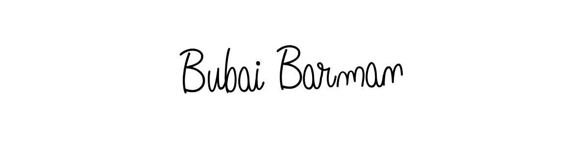 Use a signature maker to create a handwritten signature online. With this signature software, you can design (Angelique-Rose-font-FFP) your own signature for name Bubai Barman. Bubai Barman signature style 5 images and pictures png