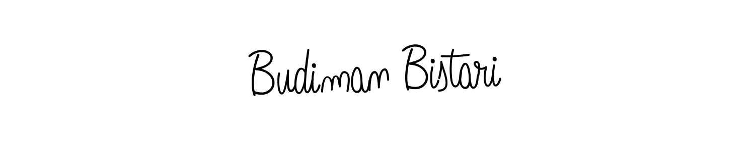 You should practise on your own different ways (Angelique-Rose-font-FFP) to write your name (Budiman Bistari) in signature. don't let someone else do it for you. Budiman Bistari signature style 5 images and pictures png