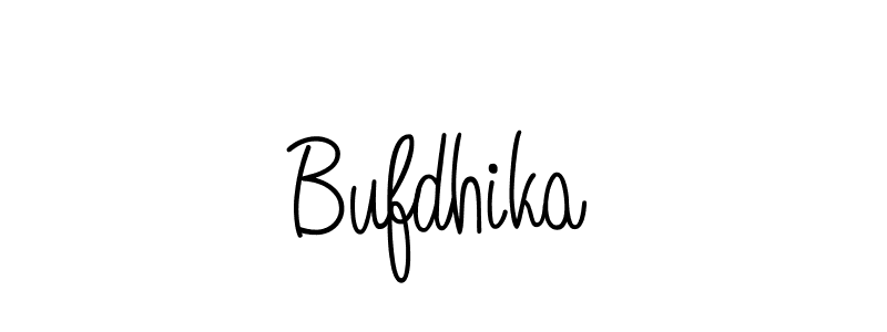 Use a signature maker to create a handwritten signature online. With this signature software, you can design (Angelique-Rose-font-FFP) your own signature for name Bufdhika. Bufdhika signature style 5 images and pictures png