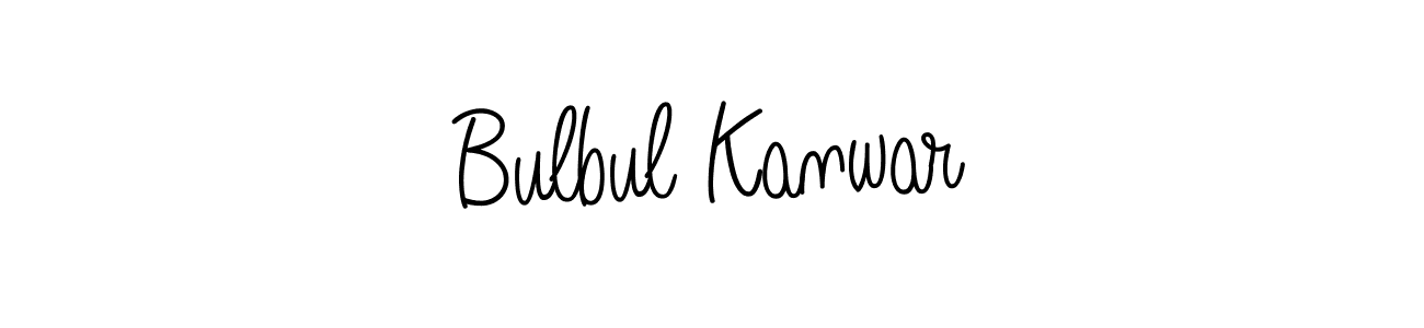 Use a signature maker to create a handwritten signature online. With this signature software, you can design (Angelique-Rose-font-FFP) your own signature for name Bulbul Kanwar. Bulbul Kanwar signature style 5 images and pictures png