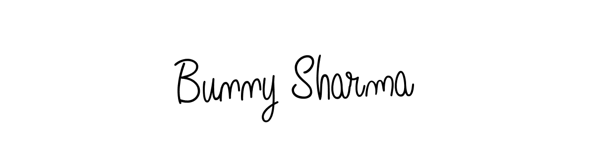 The best way (Angelique-Rose-font-FFP) to make a short signature is to pick only two or three words in your name. The name Bunny Sharma include a total of six letters. For converting this name. Bunny Sharma signature style 5 images and pictures png