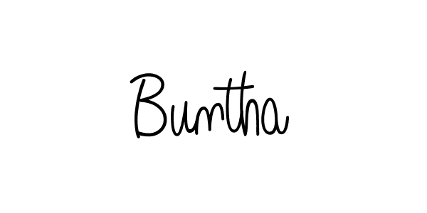 Make a beautiful signature design for name Buntha. With this signature (Angelique-Rose-font-FFP) style, you can create a handwritten signature for free. Buntha signature style 5 images and pictures png