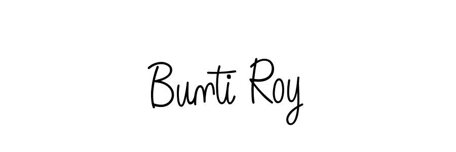 Use a signature maker to create a handwritten signature online. With this signature software, you can design (Angelique-Rose-font-FFP) your own signature for name Bunti Roy. Bunti Roy signature style 5 images and pictures png