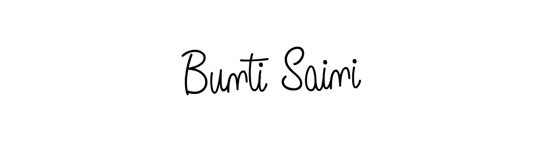 Make a beautiful signature design for name Bunti Saini. With this signature (Angelique-Rose-font-FFP) style, you can create a handwritten signature for free. Bunti Saini signature style 5 images and pictures png