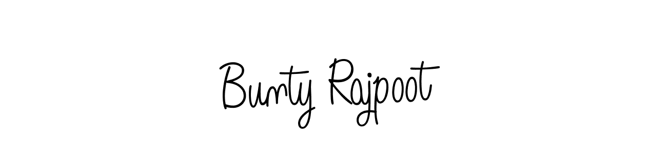 Make a beautiful signature design for name Bunty Rajpoot. With this signature (Angelique-Rose-font-FFP) style, you can create a handwritten signature for free. Bunty Rajpoot signature style 5 images and pictures png