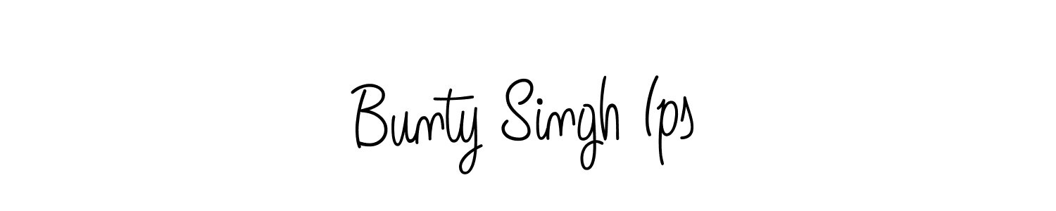 Design your own signature with our free online signature maker. With this signature software, you can create a handwritten (Angelique-Rose-font-FFP) signature for name Bunty Singh Ips. Bunty Singh Ips signature style 5 images and pictures png