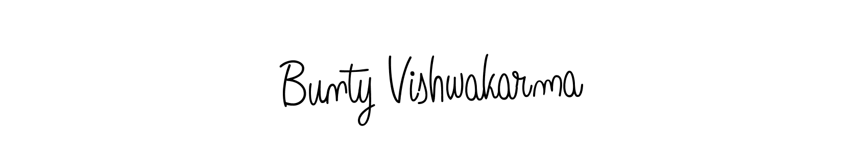 Design your own signature with our free online signature maker. With this signature software, you can create a handwritten (Angelique-Rose-font-FFP) signature for name Bunty Vishwakarma. Bunty Vishwakarma signature style 5 images and pictures png