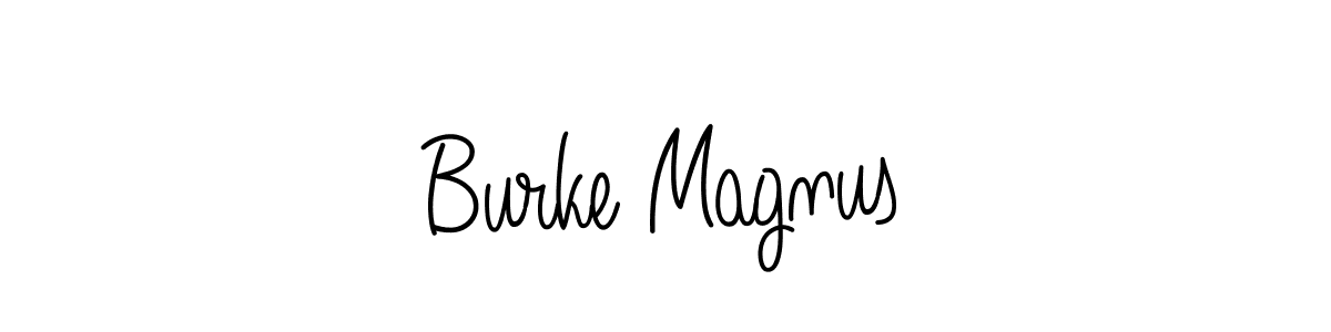 The best way (Angelique-Rose-font-FFP) to make a short signature is to pick only two or three words in your name. The name Burke Magnus include a total of six letters. For converting this name. Burke Magnus signature style 5 images and pictures png