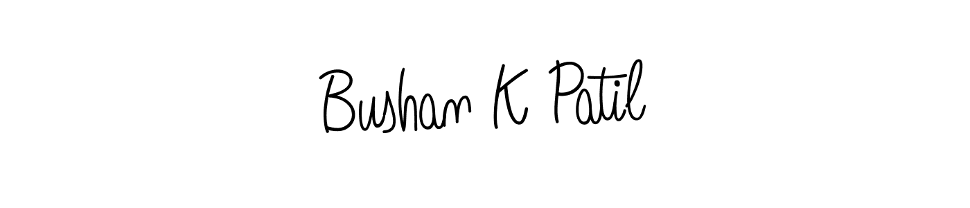 The best way (Angelique-Rose-font-FFP) to make a short signature is to pick only two or three words in your name. The name Bushan K Patil include a total of six letters. For converting this name. Bushan K Patil signature style 5 images and pictures png