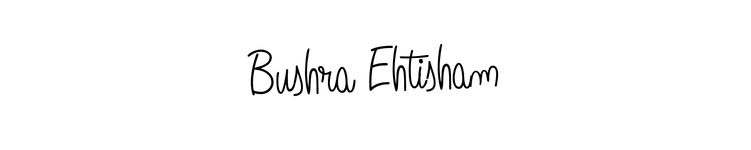 The best way (Angelique-Rose-font-FFP) to make a short signature is to pick only two or three words in your name. The name Bushra Ehtisham include a total of six letters. For converting this name. Bushra Ehtisham signature style 5 images and pictures png