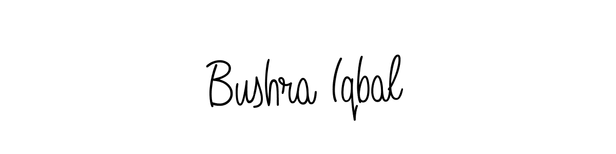 Use a signature maker to create a handwritten signature online. With this signature software, you can design (Angelique-Rose-font-FFP) your own signature for name Bushra Iqbal. Bushra Iqbal signature style 5 images and pictures png