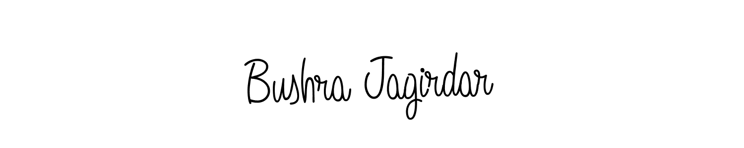 How to make Bushra Jagirdar name signature. Use Angelique-Rose-font-FFP style for creating short signs online. This is the latest handwritten sign. Bushra Jagirdar signature style 5 images and pictures png