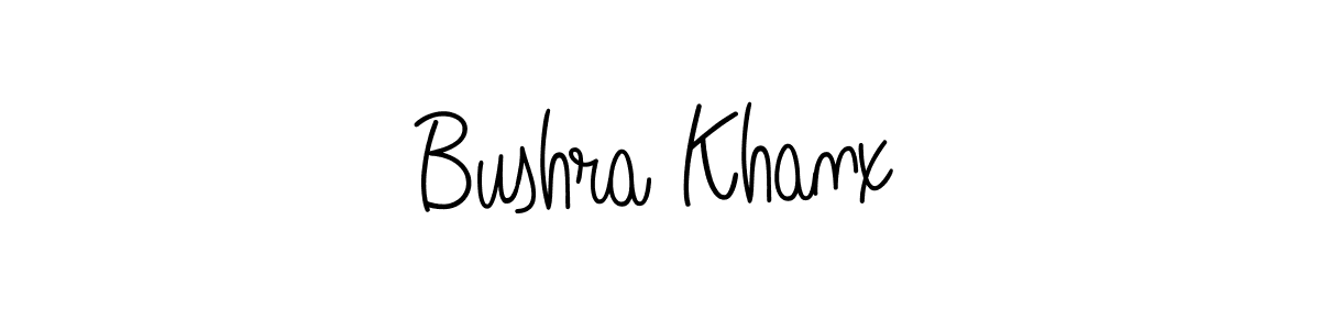 Use a signature maker to create a handwritten signature online. With this signature software, you can design (Angelique-Rose-font-FFP) your own signature for name Bushra Khanx. Bushra Khanx signature style 5 images and pictures png