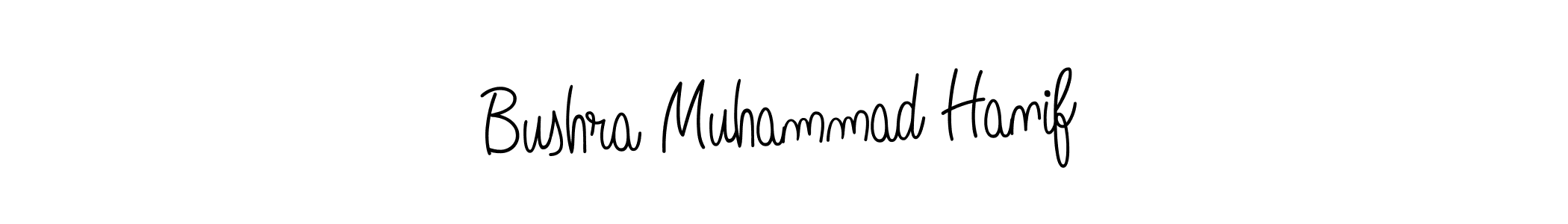 How to make Bushra Muhammad Hanif name signature. Use Angelique-Rose-font-FFP style for creating short signs online. This is the latest handwritten sign. Bushra Muhammad Hanif signature style 5 images and pictures png