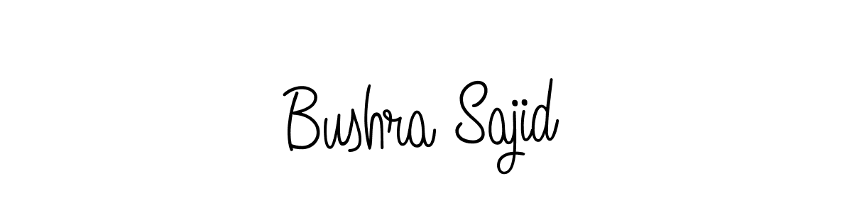 You should practise on your own different ways (Angelique-Rose-font-FFP) to write your name (Bushra Sajid) in signature. don't let someone else do it for you. Bushra Sajid signature style 5 images and pictures png