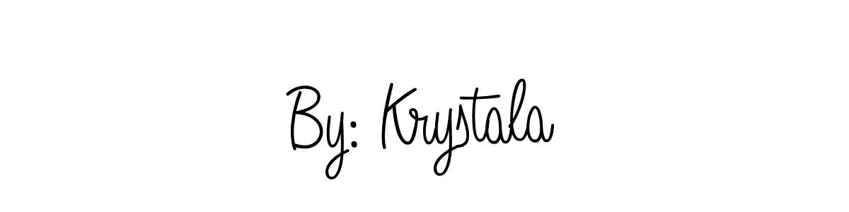 Use a signature maker to create a handwritten signature online. With this signature software, you can design (Angelique-Rose-font-FFP) your own signature for name By: Krystala. By: Krystala signature style 5 images and pictures png