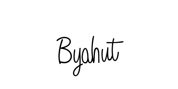 if you are searching for the best signature style for your name Byahut. so please give up your signature search. here we have designed multiple signature styles  using Angelique-Rose-font-FFP. Byahut signature style 5 images and pictures png