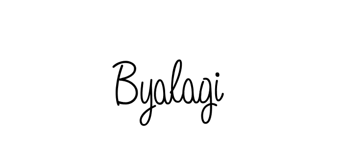 Make a beautiful signature design for name Byalagi. With this signature (Angelique-Rose-font-FFP) style, you can create a handwritten signature for free. Byalagi signature style 5 images and pictures png