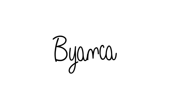 Design your own signature with our free online signature maker. With this signature software, you can create a handwritten (Angelique-Rose-font-FFP) signature for name Byanca. Byanca signature style 5 images and pictures png