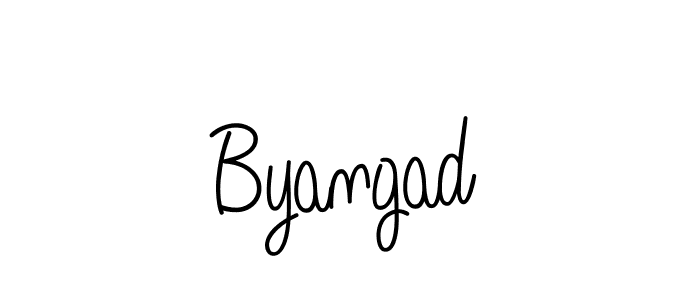 Make a beautiful signature design for name Byangad. With this signature (Angelique-Rose-font-FFP) style, you can create a handwritten signature for free. Byangad signature style 5 images and pictures png