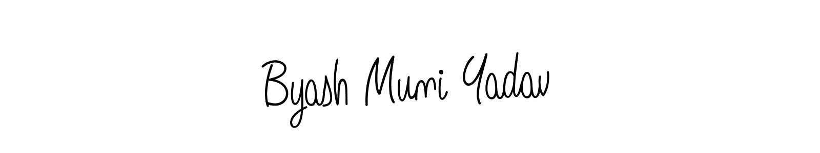 Also we have Byash Muni Yadav name is the best signature style. Create professional handwritten signature collection using Angelique-Rose-font-FFP autograph style. Byash Muni Yadav signature style 5 images and pictures png