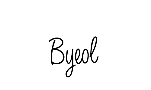 Byeol stylish signature style. Best Handwritten Sign (Angelique-Rose-font-FFP) for my name. Handwritten Signature Collection Ideas for my name Byeol. Byeol signature style 5 images and pictures png