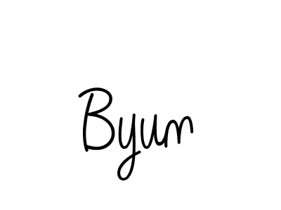 You should practise on your own different ways (Angelique-Rose-font-FFP) to write your name (Byun) in signature. don't let someone else do it for you. Byun signature style 5 images and pictures png