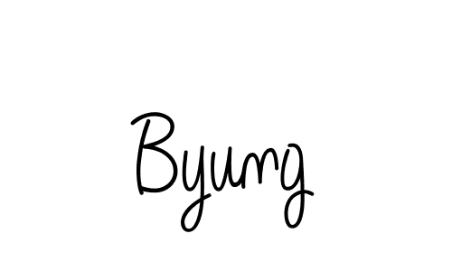 You should practise on your own different ways (Angelique-Rose-font-FFP) to write your name (Byung) in signature. don't let someone else do it for you. Byung signature style 5 images and pictures png