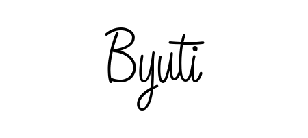 Create your official email sign-off with Byuti name in Angelique-Rose-font-FFP style. Crisp, clean, and perfectly legible across all screens. Byuti signature style 5 images and pictures png