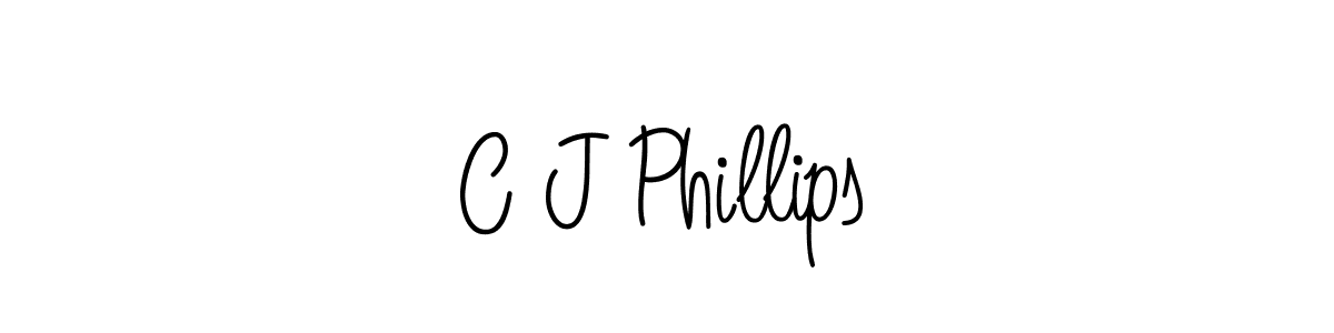 How to make C J Phillips name signature. Use Angelique-Rose-font-FFP style for creating short signs online. This is the latest handwritten sign. C J Phillips signature style 5 images and pictures png