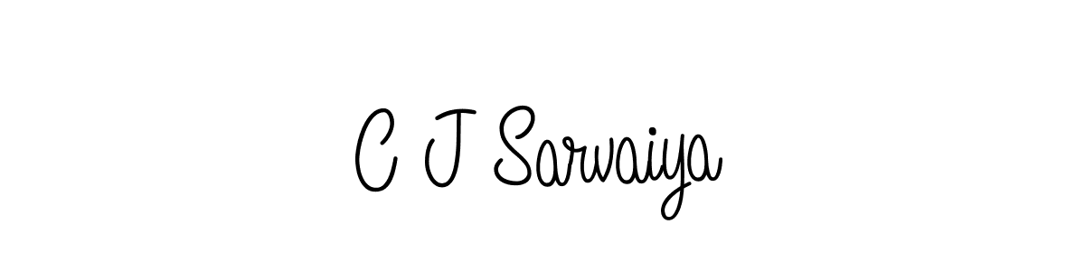 The best way (Angelique-Rose-font-FFP) to make a short signature is to pick only two or three words in your name. The name C J Sarvaiya include a total of six letters. For converting this name. C J Sarvaiya signature style 5 images and pictures png