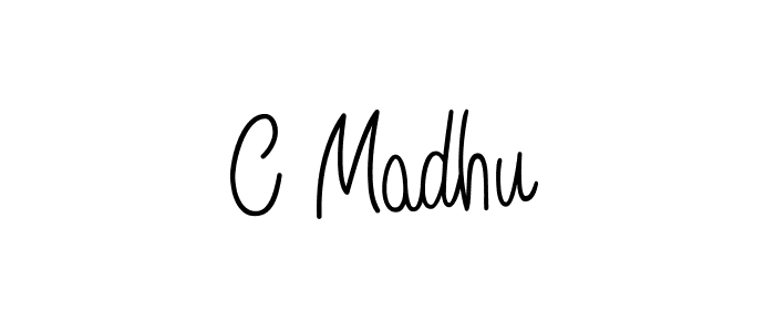 Make a beautiful signature design for name C Madhu. With this signature (Angelique-Rose-font-FFP) style, you can create a handwritten signature for free. C Madhu signature style 5 images and pictures png