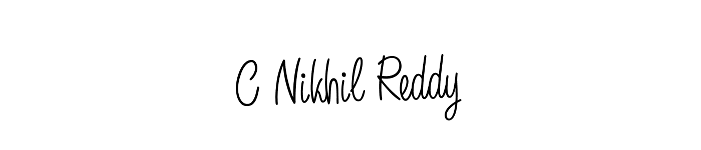 How to make C Nikhil Reddy name signature. Use Angelique-Rose-font-FFP style for creating short signs online. This is the latest handwritten sign. C Nikhil Reddy signature style 5 images and pictures png