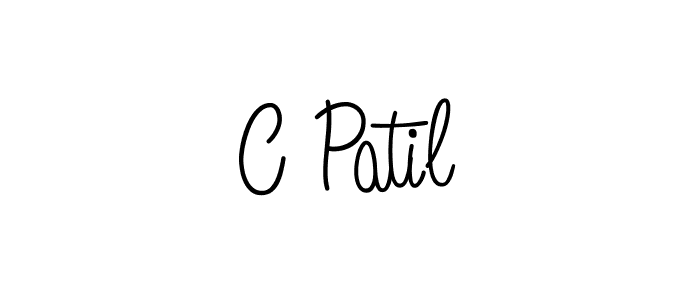 Make a beautiful signature design for name C Patil. With this signature (Angelique-Rose-font-FFP) style, you can create a handwritten signature for free. C Patil signature style 5 images and pictures png