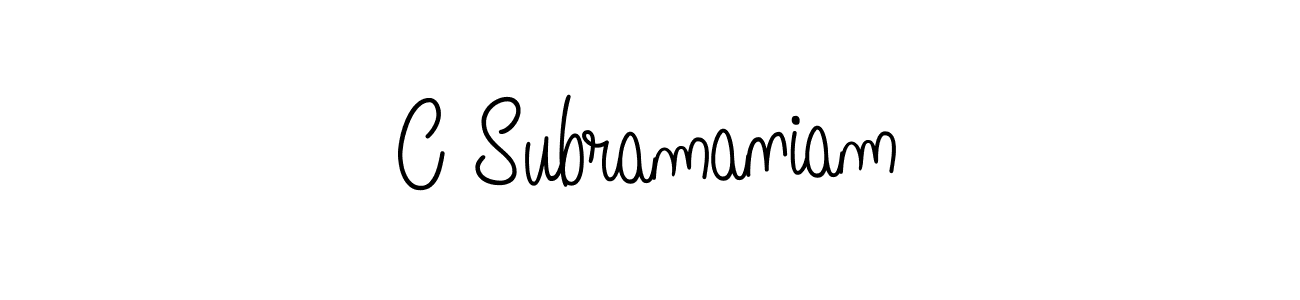 You should practise on your own different ways (Angelique-Rose-font-FFP) to write your name (C Subramaniam) in signature. don't let someone else do it for you. C Subramaniam signature style 5 images and pictures png