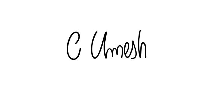 The best way (Angelique-Rose-font-FFP) to make a short signature is to pick only two or three words in your name. The name C Umesh include a total of six letters. For converting this name. C Umesh signature style 5 images and pictures png