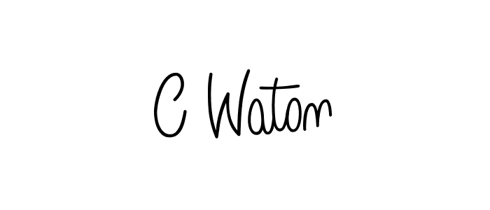 Design your own signature with our free online signature maker. With this signature software, you can create a handwritten (Angelique-Rose-font-FFP) signature for name C Waton. C Waton signature style 5 images and pictures png