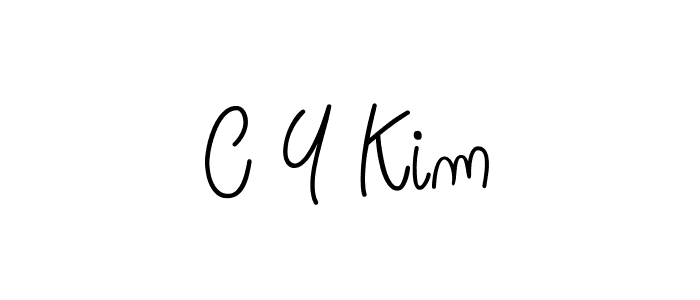 How to make C Y Kim name signature. Use Angelique-Rose-font-FFP style for creating short signs online. This is the latest handwritten sign. C Y Kim signature style 5 images and pictures png