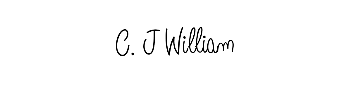The best way (Angelique-Rose-font-FFP) to make a short signature is to pick only two or three words in your name. The name C. J William include a total of six letters. For converting this name. C. J William signature style 5 images and pictures png