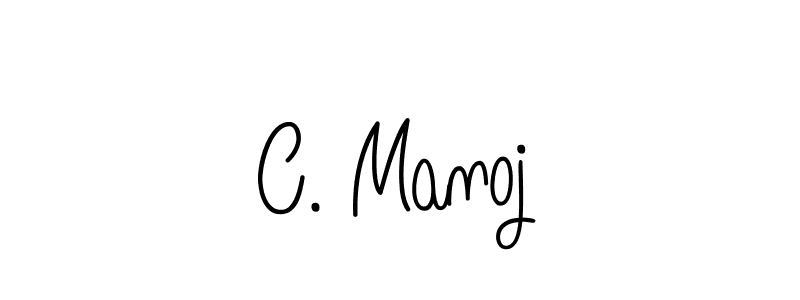 Make a beautiful signature design for name C. Manoj. With this signature (Angelique-Rose-font-FFP) style, you can create a handwritten signature for free. C. Manoj signature style 5 images and pictures png